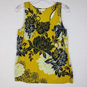 CAbi Bali Silk Blend Blouse Top Floral Print Sleeveless 286 Boho Colorful size S